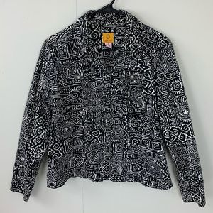 Rudy Rd Womens Black & White Blazer Size 12